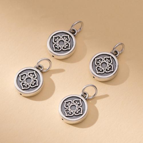 925 Sterling Silver κρεμαστό κόσμημα, 925 ασημένιο ασήμι, Flat Γύρος, Vintage & DIY, 19x11mm, Sold Με PC