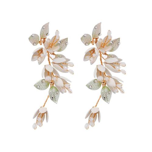 Fashion Fringe Boucles d'oreilles, fer, avec laiton, fait à la main, bijoux de mode & pour femme, 99x40mm, Vendu par paire