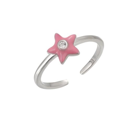 925 Sterling Silver Toe Ring Star fashion jewelry & micro pave cubic zirconia & for woman & epoxy gel Sold By PC