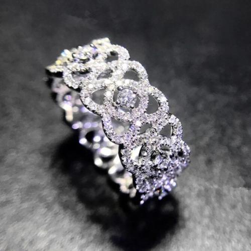 Cubic Zirconia Micro Pave Brass Ring & micro pave cubic zirconia & for woman Sold By PC