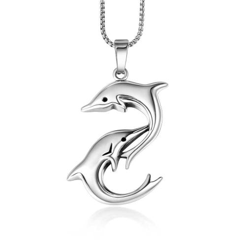 Stainless Steel Animal Pendants 304 Stainless Steel Dolphin polished fashion jewelry & Unisex Sold By PC