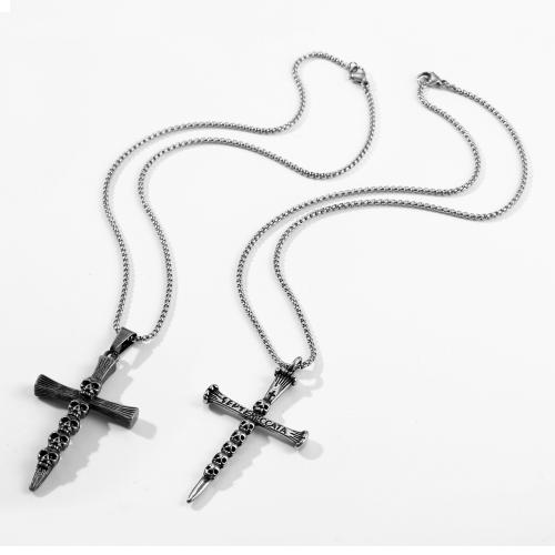 Nerezová ocel Cross Přívěsky, 304 Stainless Steel, Kříž, lesklý, módní šperky & unisex & různé styly pro výběr, Prodáno By PC