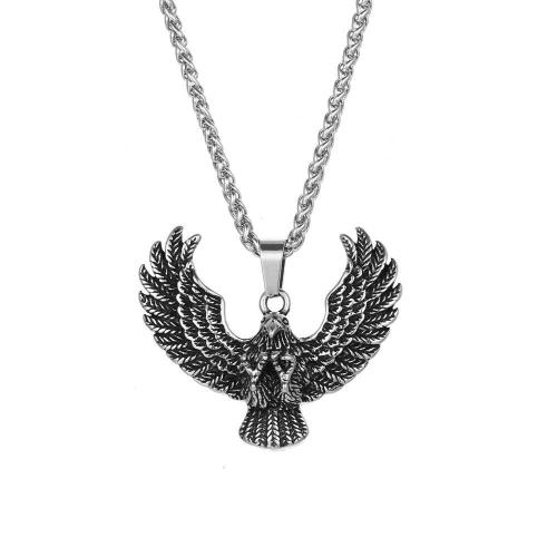 Cruach dhosmálta pendants Ainmhithe, 304 Cruach dhosmálta, Eagle, snasta, jewelry faisin & unisex, 49x41.20mm, Díolta De réir PC