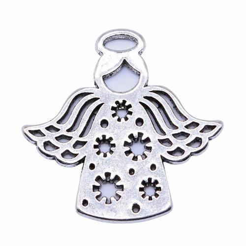 Zinc Alloy Pendler, Angel, forgyldt, du kan DIY, flere farver til valg, 28x27mm, Solgt af PC