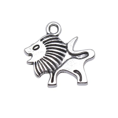 Zink Alloy Animal Hängen, Lion, antik silver pläterad, DIY, 16x15mm, Säljs av PC