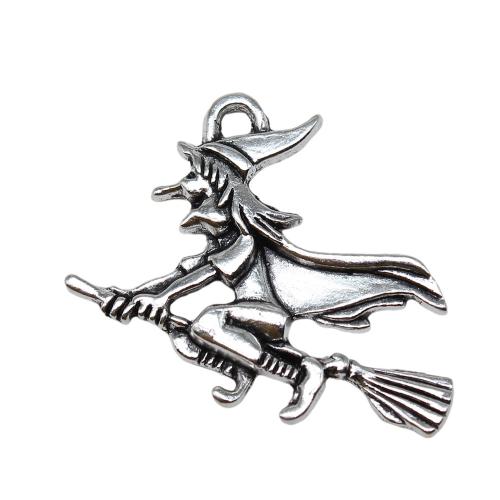 Character Shaped Zinc Alloy Pendants, liga de zinco, Feiticeiro, banho de cor prata antiga, DIY, 36x34mm, vendido por PC