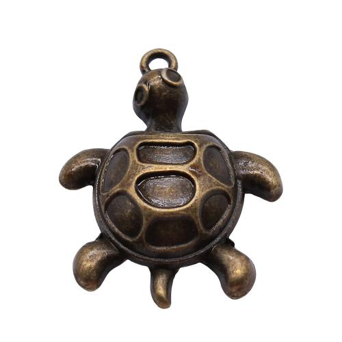 Zinc Alloy Animal Pendler, Turtle, forgyldt, du kan DIY, flere farver til valg, 35x27mm, Solgt af PC