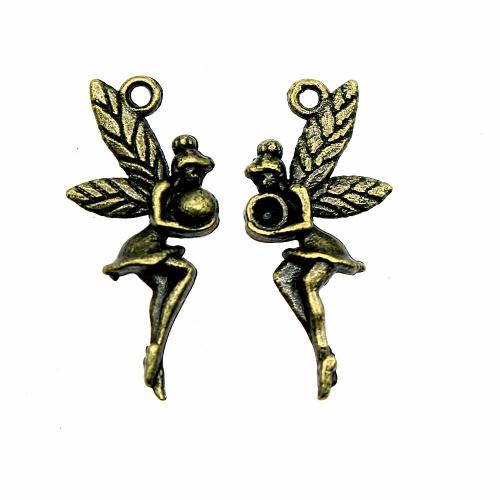 Zinc Alloy Pendler, Angel, forgyldt, du kan DIY, flere farver til valg, 26x11mm, Solgt af PC