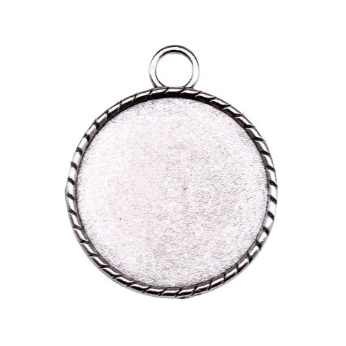 Zinc Alloy Pendant Cabochon Setting Flat Round antique silver color plated DIY inner mm Sold By PC