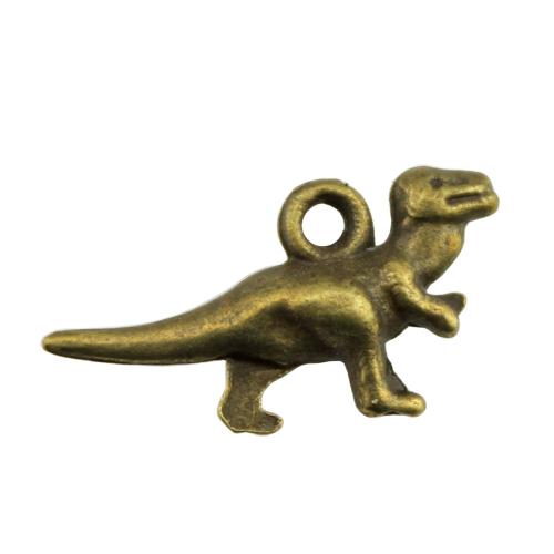 Zinc Alloy Animal Pendler, Dinosaur, forgyldt, du kan DIY, flere farver til valg, 20x12mm, Solgt af PC