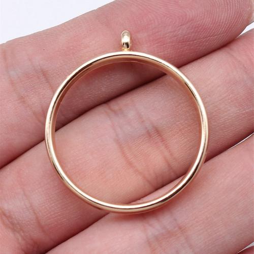 Zinc Alloy Pendler, Donut, forgyldt, du kan DIY, flere farver til valg, 32x28x4.50mm, Solgt af PC