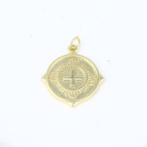 Brass Jewelry Pendants Round gold color plated DIY nickel lead & cadmium free Sold By PC