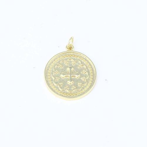 Brass Jewelry Pendants Round gold color plated DIY nickel lead & cadmium free Sold By PC