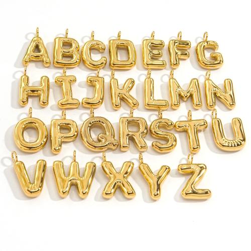 Stainless Steel Letter Pendants 304 Stainless Steel Vacuum Ion Plating letters are from A to Z & DIY golden Sold By PC