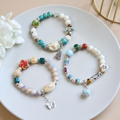 Porcelain Bracelet with Zinc Alloy handmade Unisex Length Approx 6-8 Inch Sold By PC