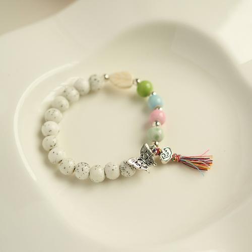 Porcelana Pulsera, con aleación de zinc, hecho a mano, estilo popular & diferentes estilos para la opción & para mujer, longitud aproximado 6-8 Inch, Vendido por UD