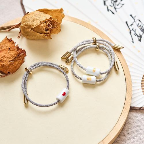 porcelaine bracelet, avec Cordon milanais, fait à la main, style folk & styles différents pour le choix & pour femme, Longueur Environ 6-10 pouce, Vendu par PC