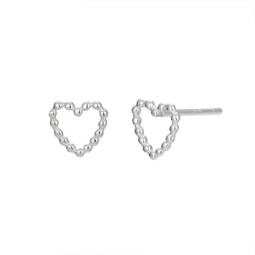 925 sterling silver Stud Earring, Hjärta, mode smycken & för kvinna, 7.50x7.10mm, Säljs av Par