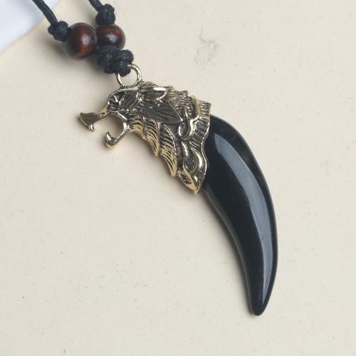 Resin halskettingen, Wax, met Hars & Zinc Alloy, Zeeschildpad, handgemaakt, Verstelbare & mode sieraden & voor de mens, meer kleuren voor de keuze, 27x63mm, Lengte Ca 40-80 cm, Verkocht door PC