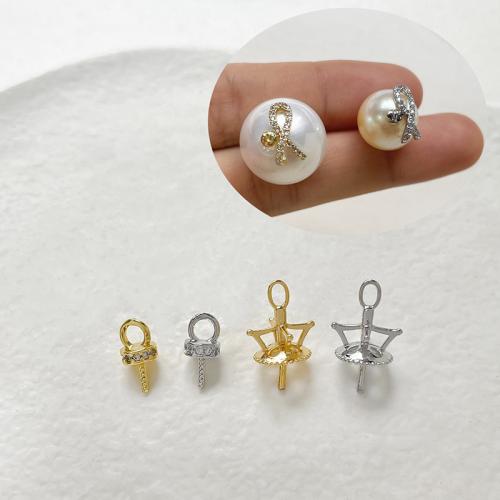 Ottone Peg Bail, placcato, DIY & diversi modelli per la scelta & Micro spianare cubic zirconia, nessuno, assenza di nichel,piombo&cadmio, Venduto da PC