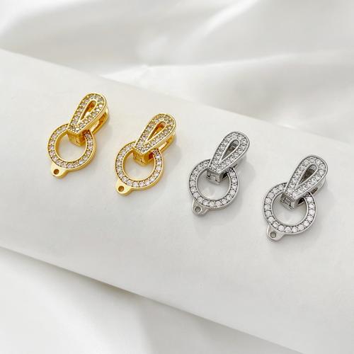 Brass Jewelry Clasps plated DIY & micro pave cubic zirconia nickel lead & cadmium free Sold By PC