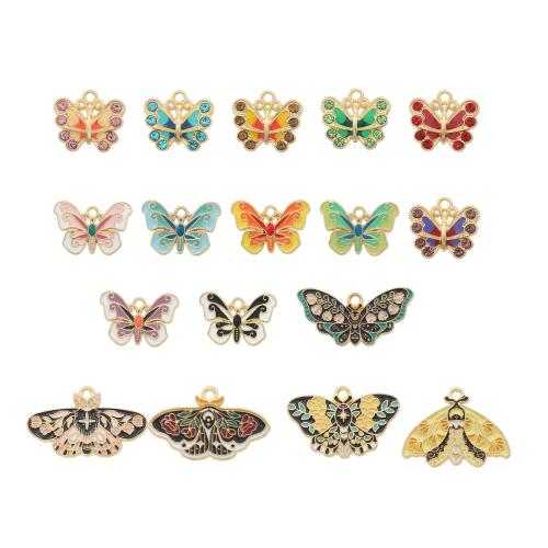 Zinc Alloy Enamel Pendants, Butterfly, plated, DIY & different styles for choice & micro pave cubic zirconia, more colors for choice, 10PCs/Lot, Sold By Lot