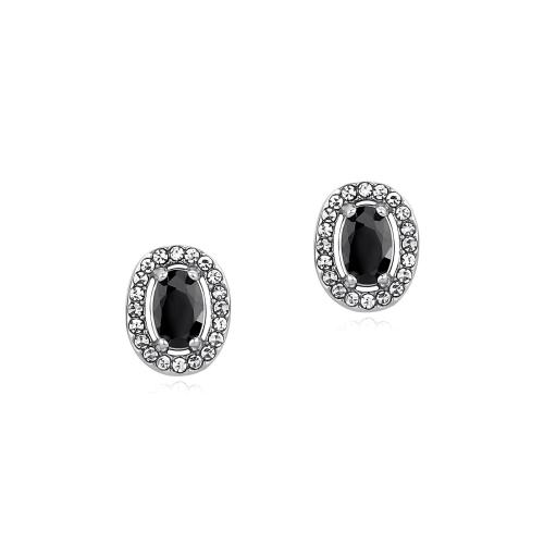 304 roestvrij staal Stud Earring, Ovaal, micro pave zirconia & voor vrouw, 8x10mm, Verkocht door pair