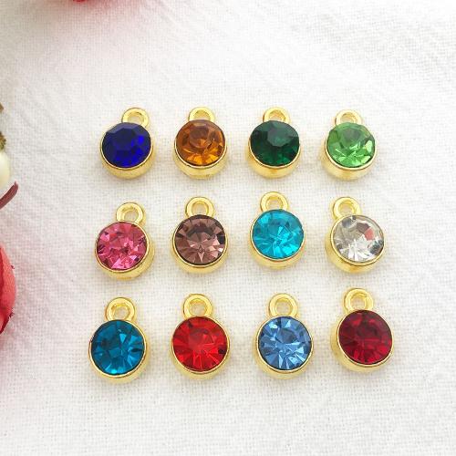 Zinc Alloy Rhinestone Pendants DIY & with rhinestone 6mm Sold By PC