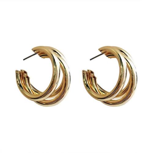 Sinc Alloy Earring Graí, jewelry faisin & do bhean, órga, 23mm, Díolta De réir Péire