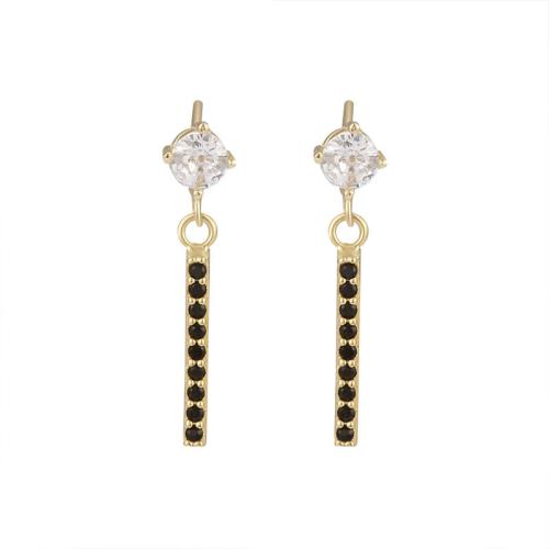 Pendientes de Micro Pavé de Zirconía Cúbica en Plata de Ley, Plata de ley 925, Joyería & micro arcilla de zirconia cúbica & para mujer, 22.60mm, Vendido por Par