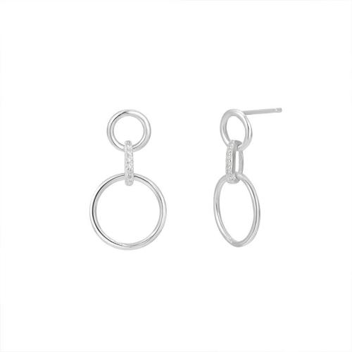 Cubic Zirconia Micro άνοιγαν Sterling Silver Σκουλαρίκι, 925 ασημένιο ασήμι, κοσμήματα μόδας & μικρο ανοίξει κυβικά ζιρκονία & για τη γυναίκα, 13.90x24.90mm, Sold Με Ζεύγος