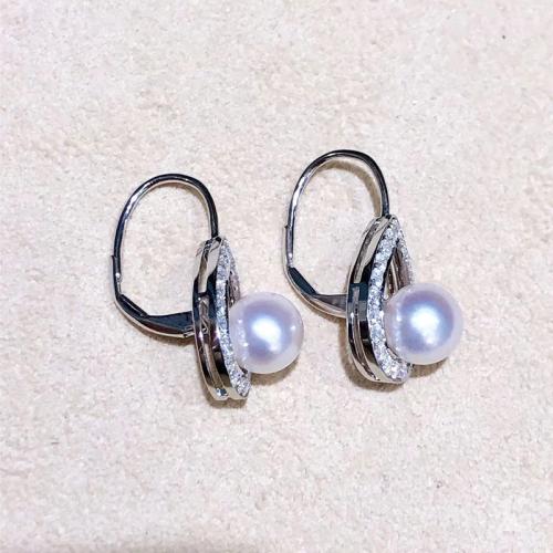 Ciúbach Zirconia Micrimhilseogra réiteodh Earring Prás, le Pearl Plaisteacha, jewelry faisin & micrea réiteach zirconia ciúbach & do bhean, Díolta De réir Péire