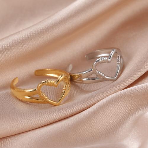 Stainless Steel Finger Ring 304 Stainless Steel Heart fashion jewelry & for woman Sold By PC