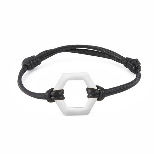 Titan Edelstahl Armband, Titanstahl, mit Wachsschnur, plattiert, Modeschmuck & unisex & hohl, keine, Länge ca. 17-22 cm, verkauft von PC