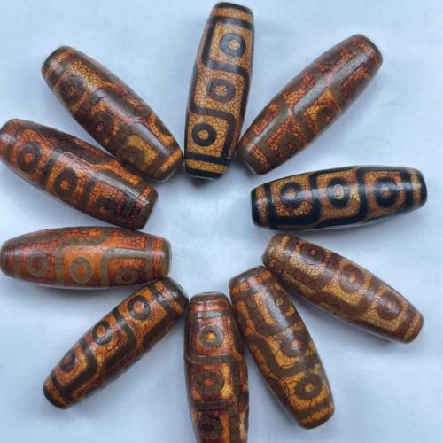 Perline naturali tibetane in agata Dzi, agate, DIY, rosso scuro, 56x20mm, Venduto da PC