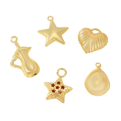 Brass Jewelry Pendants real gold plated DIY & enamel golden Sold By PC