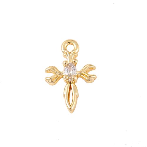 Cubic Zirconia Micro Pave Brass Pendant real gold plated DIY & micro pave cubic zirconia Sold By PC