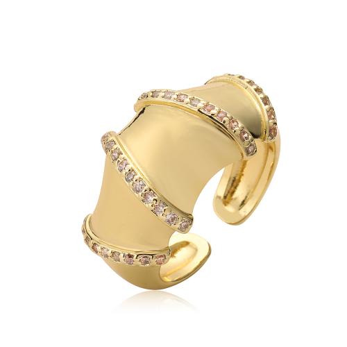 Cubi Circonia Micro Pave anello in ottone, placcato oro vero, Micro spianare cubic zirconia & per la donna, dorato, Venduto da PC