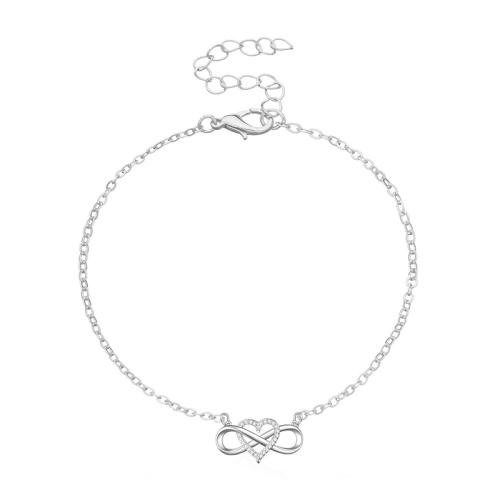 Sinc Alloy Anklet, micrea réiteach zirconia ciúbach & do bhean, dathanna níos mó le haghaidh rogha, Díolta De réir PC