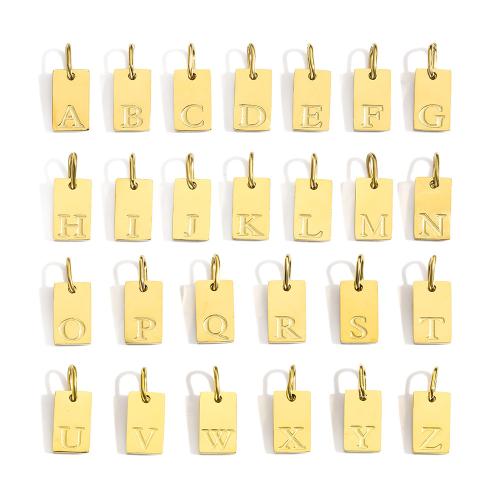 Stainless Steel Letter Pendants 304 Stainless Steel plated letters are from A to Z & DIY golden 10mm Sold By PC