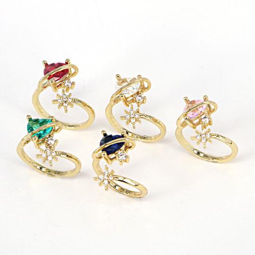 Cubic Zirconia Micro Pave Brass Ring plated micro pave cubic zirconia & for woman Sold By PC