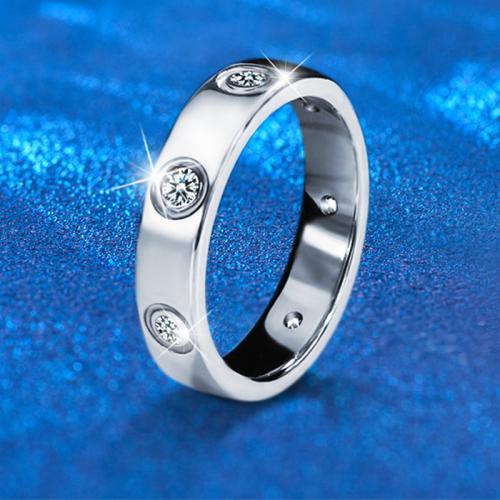 Argent sterling 925 bague, avec Moissanite, normes différentes pour le choix & pour femme, Taille:5-8, Vendu par PC