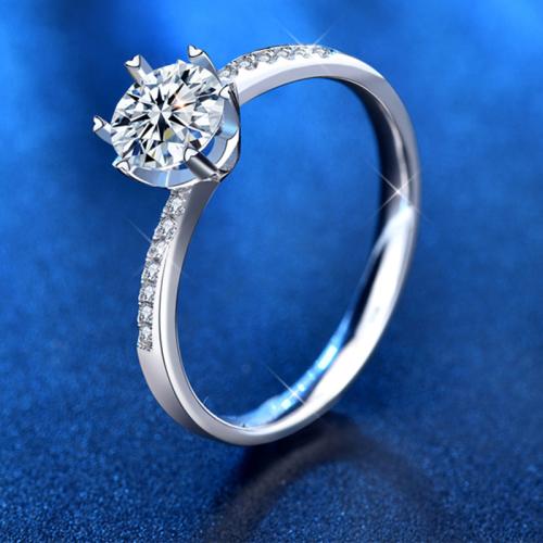 925 sterline d'argento anello, with Moissanite, Fiocco di Neve, placcato platino, gioielli di moda & formato differente per scelta & per la donna, Misura:5-8, Venduto da PC