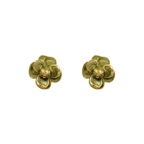 Zinc Alloy Stud Earring Flower fashion jewelry & for woman & enamel Sold By Pair