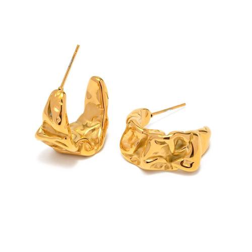 Pendientes de Acero Inoxidable, acero inoxidable 304, 18K chapado en oro, Joyería & para mujer, dorado, Vendido por Par