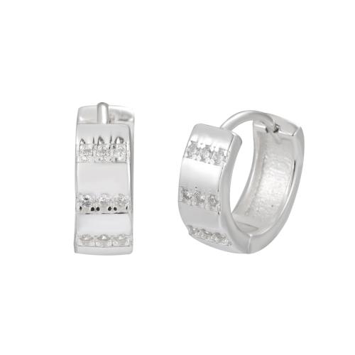 Cyrkonia sześcienne Micro Pave Sterling Srebrny Kolczyk, 925 Srebro, biżuteria moda & mikro utorować cyrkonia & dla kobiety, 11.30mm, sprzedane przez para