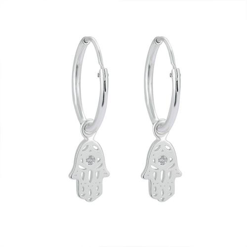 Cubic Zirconia micro pavimenta Sterling Silver Earring, 925 sterline d'argento, gioielli di moda & Micro spianare cubic zirconia & per la donna, 26.10mm, Venduto da coppia