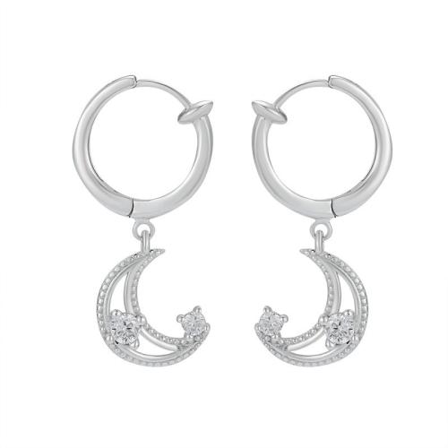 Cubic Zirconia micro pavimenta Sterling Silver Earring, 925 sterline d'argento, gioielli di moda & Micro spianare cubic zirconia & per la donna, 10.60x27.20mm, Venduto da coppia