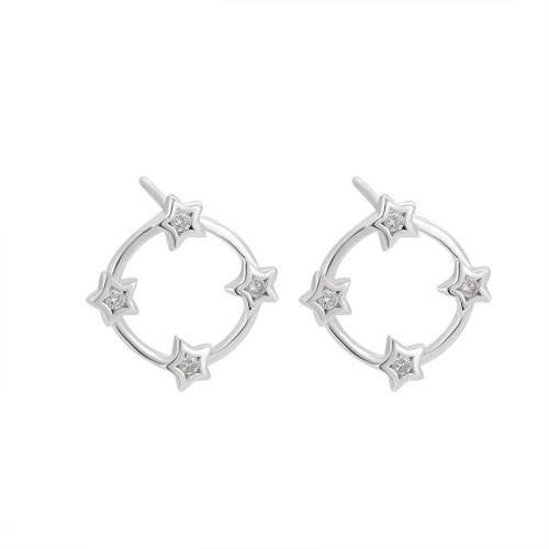 Cubic Zirconia Micro άνοιγαν Sterling Silver Σκουλαρίκι, 925 ασημένιο ασήμι, κοσμήματα μόδας & μικρο ανοίξει κυβικά ζιρκονία & για τη γυναίκα, 12.80mm, Sold Με Ζεύγος