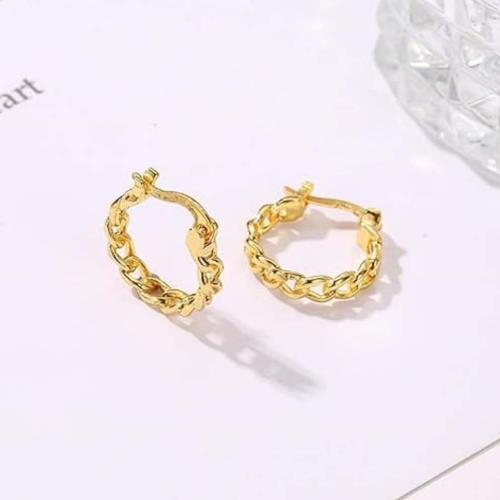 Titanium Staal Earring, gold plated, voor vrouw & hol, met nikkel, Verkocht door pair